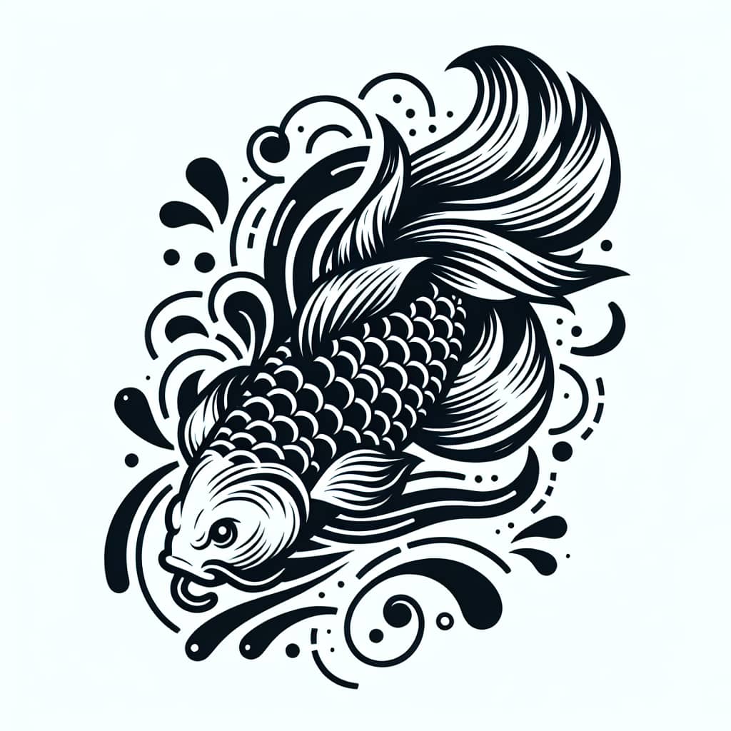 japanese simple koi fish tattoo