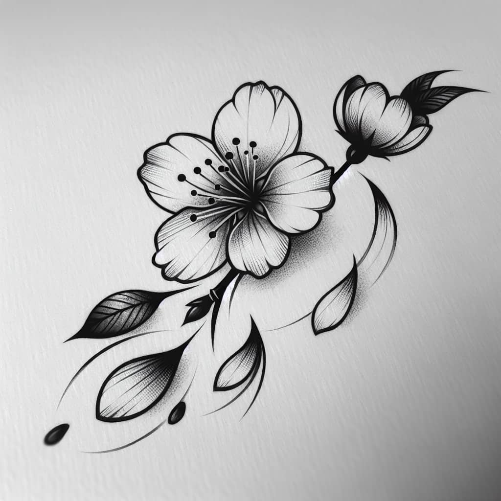 Japanese sakura flower Tattoo